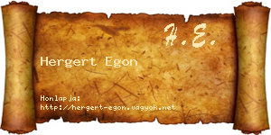Hergert Egon névjegykártya
